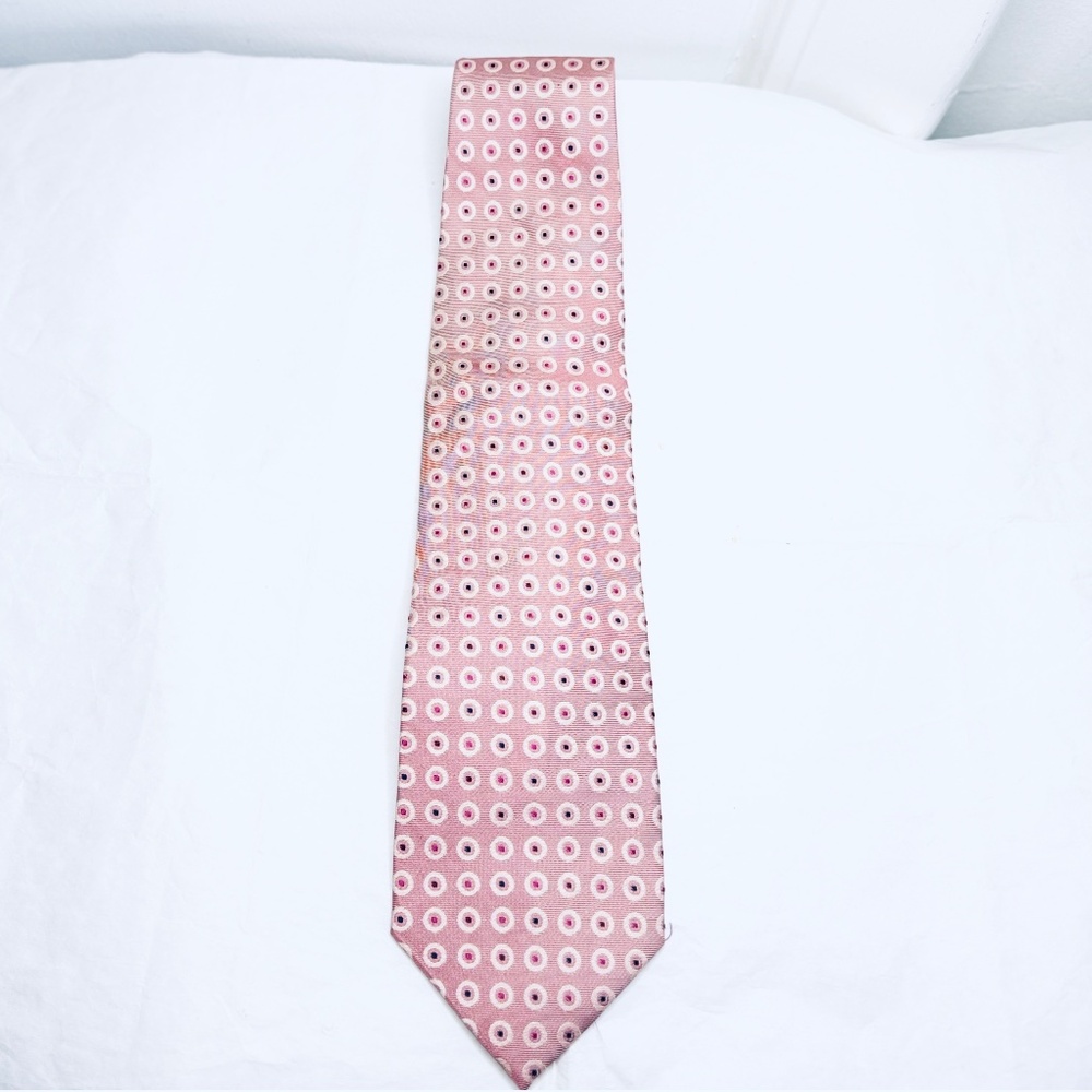 Aurelio Valentino Pink Printed Pure 100 Silk Mens Tie Necktie